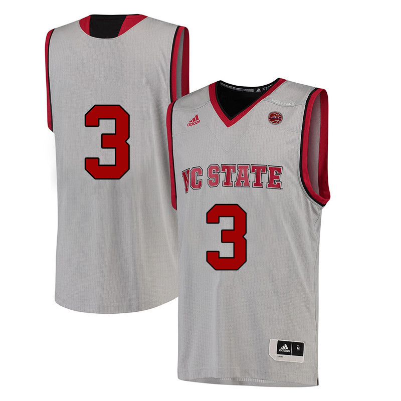 Men #3 Lavar Batts Jr. NC State Wolfpack College Basketball Jerseys-White - Click Image to Close
